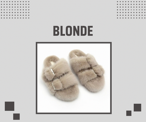 Mink fur slippers